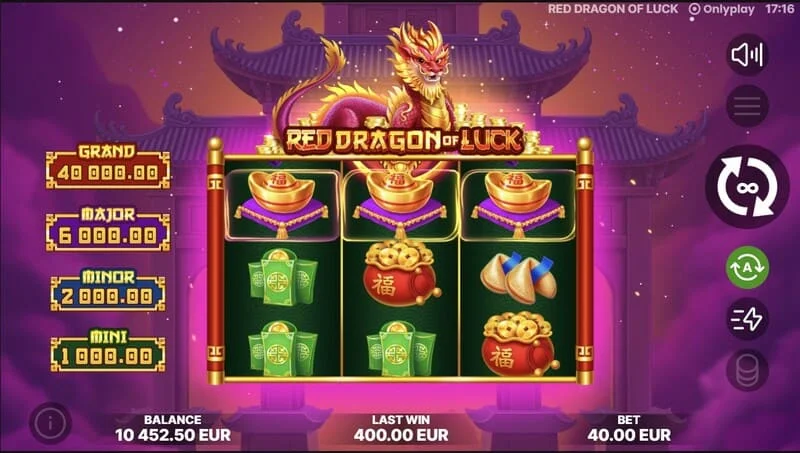 Red Dragon of Luck - εκκίνηση της λειτουργίας Bonus Coin Game
